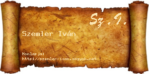 Szemler Iván névjegykártya